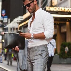 Men’s white button up